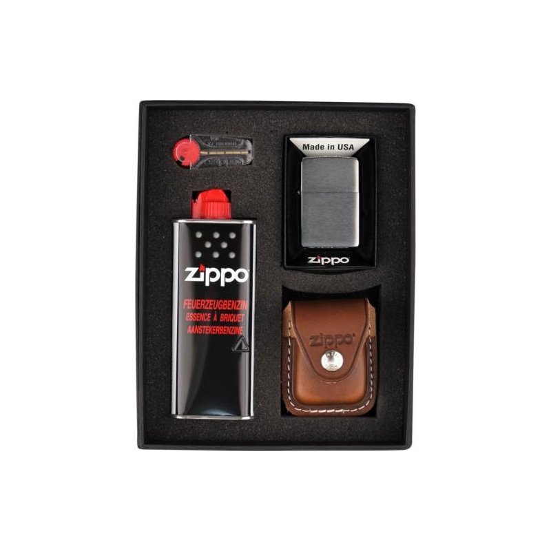 Set bricheta Zippo Chrome Brushed Brown
