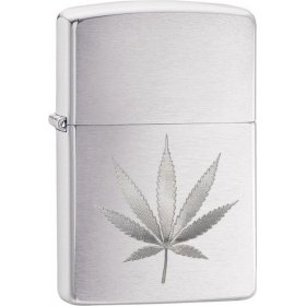 Bricheta Zippo Chrome Brushed Hemp Leaf