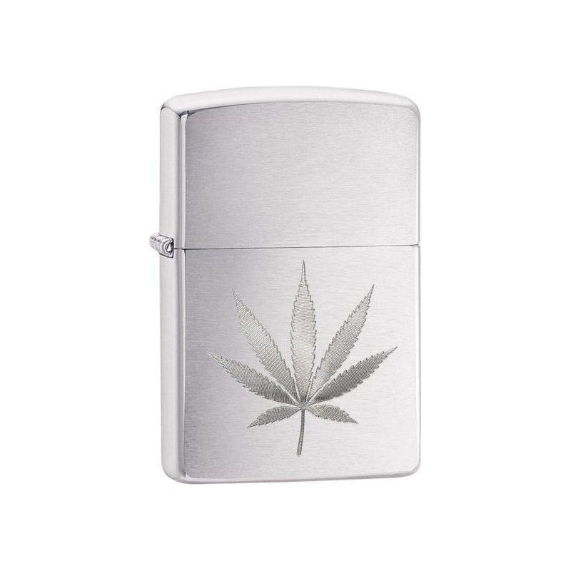 Bricheta Zippo Chrome Brushed Hemp Leaf
