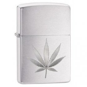 Bricheta Zippo Chrome Brushed Hemp Leaf