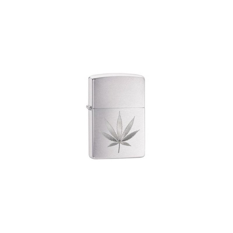 Bricheta Zippo Chrome Brushed Hemp Leaf