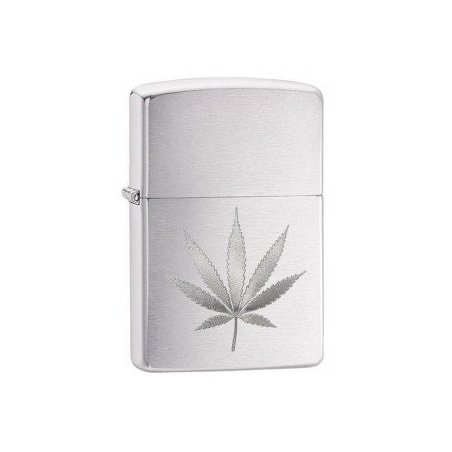 Bricheta Zippo Chrome Brushed Hemp Leaf