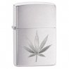 Bricheta Zippo Chrome Brushed Hemp Leaf