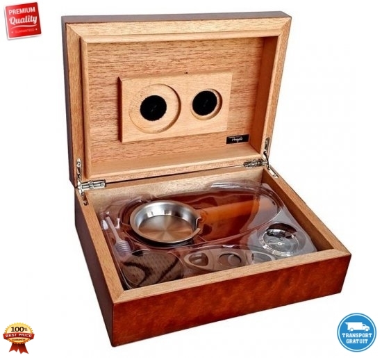 Set Angelo Humidor si accesorii Dark Brown 20