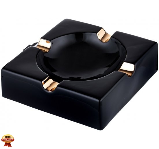 Scrumiera ceramica trabucuri Aleste Black Gold
