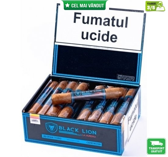 Trabucuri La Aurora Black Lion Cameroon Gran Toro 25