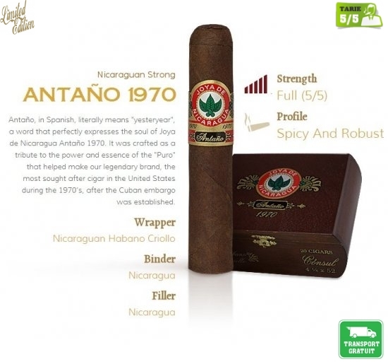 Trabucuri Joya de Nicaragua Antano 1970 Gran Perfecto 20