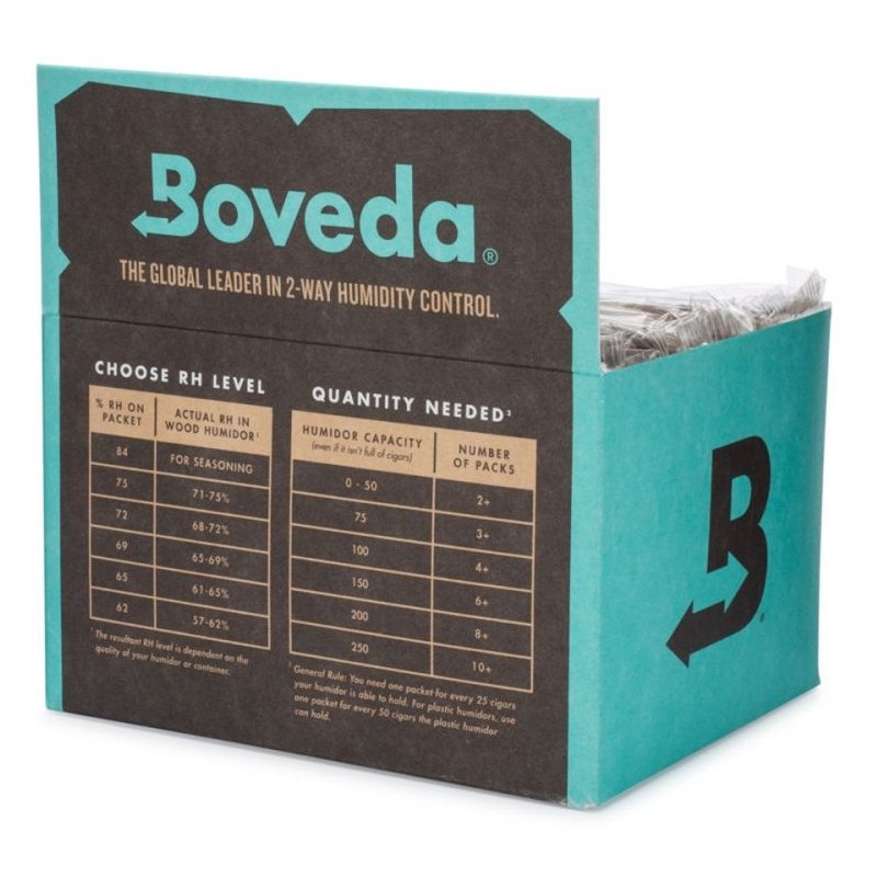 Set 12 plicuri Boveda 75 (60g) - Umidificare optima pentru trabucuri