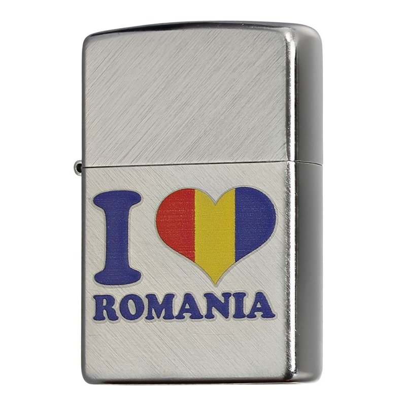 BRICHETA ZIPPO I LOVE ROMANIA oferta cadou bricheta trabuc