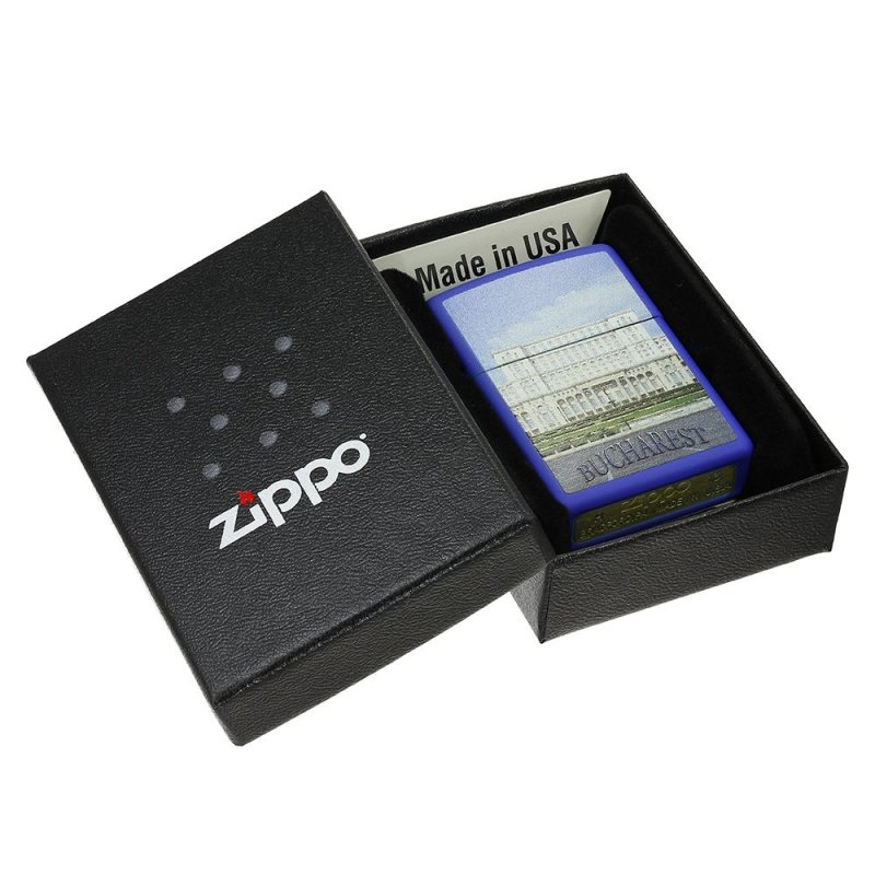 BRICHETA ZIPPO ROYAL BLUE ROMANIA - THE PARLIAMENT oferta cadou
