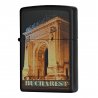 BRICHETA ZIPPO BLACK MATTE ROMANIA ARC OF TRIOMPHE oferta cadou