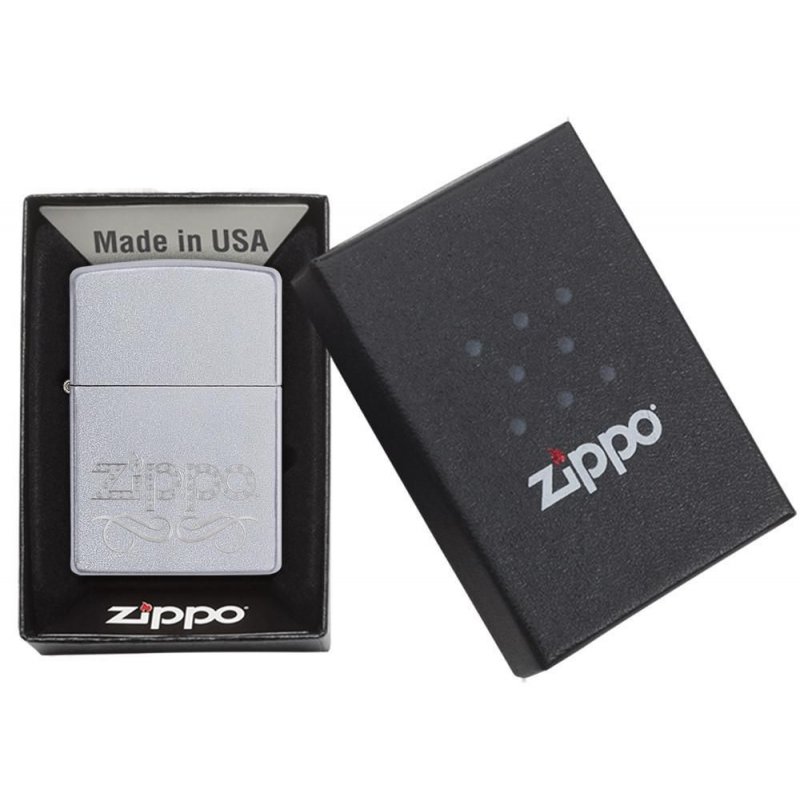 BRICHETA ZIPPO SATIN CHROME AUTO ENGRAVE EACH oferta cadou reducere