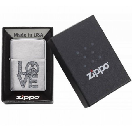 BRICHETA ZIPPO LOVE AND PEACE DESIGN oferta cadou