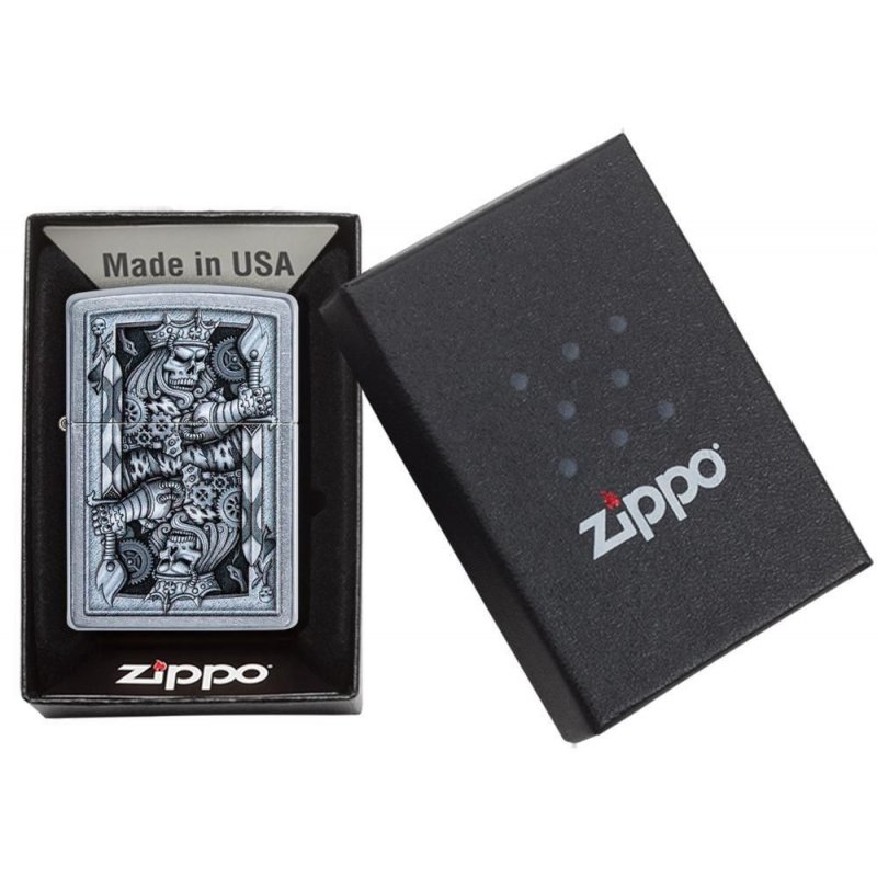 BRICHETA ZIPPO STREET CHROME STEAMPUNK KING SPADE oferta cadou zippo