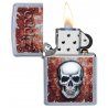BRICHETA ZIPPO STREET CHROME RUSTED SKULL DESIGN oferta cadou