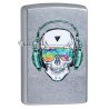 BRICHETA ZIPPO STREET CHROME SKULL HEADPHONE DESIGN oferta cadou
