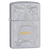 BRICHETA ZIPPO SATIN CHROME ZIPPO GOLD SCRIPT oferta cadou