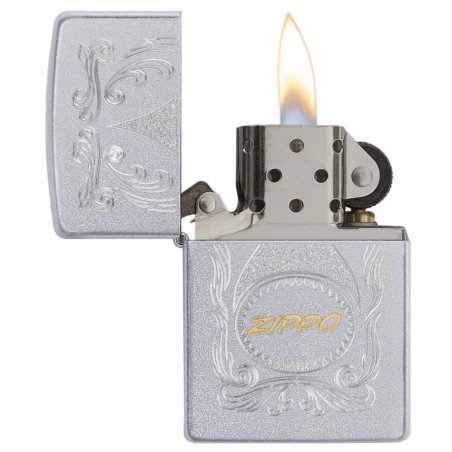 BRICHETA ZIPPO SATIN CHROME ZIPPO GOLD SCRIPT oferta cadou