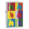 BRICHETA ZIPPO BRUSHED FINISH CHROME ABSTRACT FLAME DESIGN oferta