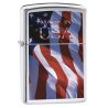 BRICHETA ZIPPO BRUSHED CHROME MADE IN USA FLAG oferta cadou