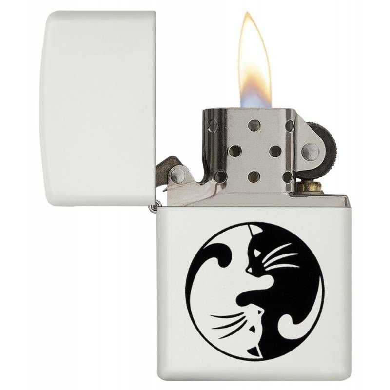 BRICHETA ZIPPO YIN YANG CATS DESIGN oferta cadou reducere