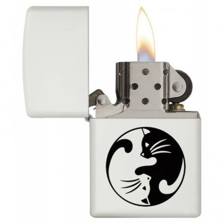BRICHETA ZIPPO YIN YANG CATS DESIGN oferta cadou reducere