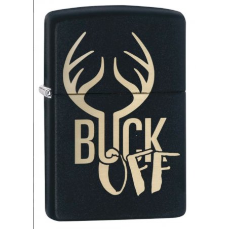 BRICHETA ZIPPO BLACK MATTE LASER ENGRAVE BUCK OFF oferta cadou