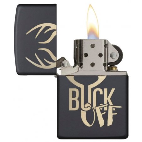 BRICHETA ZIPPO BLACK MATTE LASER ENGRAVE BUCK OFF oferta cadou
