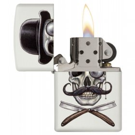 BRICHETA ZIPPO SKULL AND RAZORS DESIGN oferta cadou reducere