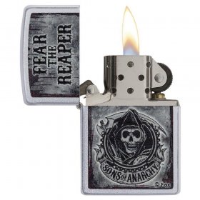 BRICHETA ZIPPO SATIN CHROME SONS OF ANARCHY oferta cadou reducere