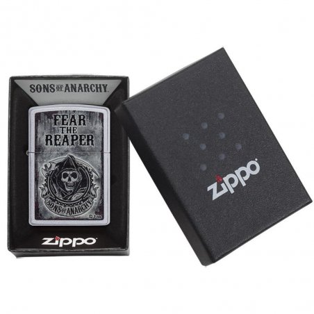 BRICHETA ZIPPO SATIN CHROME SONS OF ANARCHY oferta cadou reducere