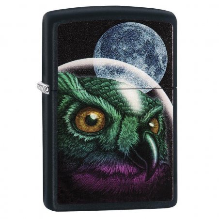 BRICHETA ZIPPO BLACK MATTE SPACE OWL oferta cadou reducere