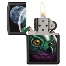 BRICHETA ZIPPO BLACK MATTE SPACE OWL oferta cadou reducere