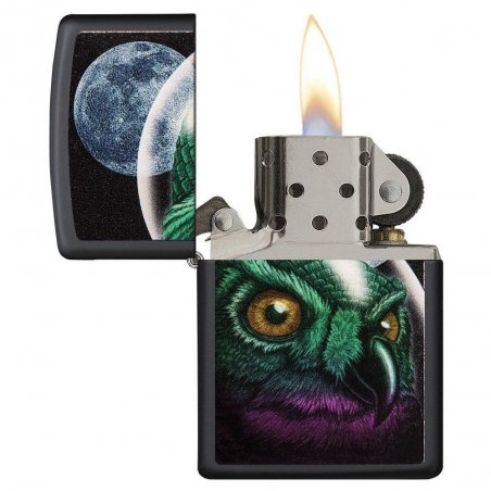 BRICHETA ZIPPO BLACK MATTE SPACE OWL oferta cadou reducere
