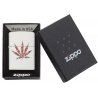 BRICHETA ZIPPO WHITE MATTE FLORAL WEED DESIGN oferta cadou reducere