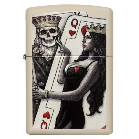 BRICHETA ZIPPO CREAM MATTE SKULL, KING, QUEEN BEAUTY oferta cadou