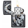 BRICHETA ZIPPO BLACK MATTE COLOR SKULL CLOCK DESIGN oferta cadou