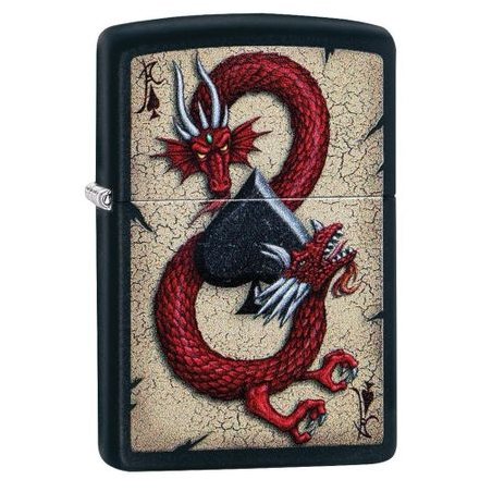 BRICHETA ZIPPO BLACK MATTE DRAGON ACE DESIGN oferta cadou reducere