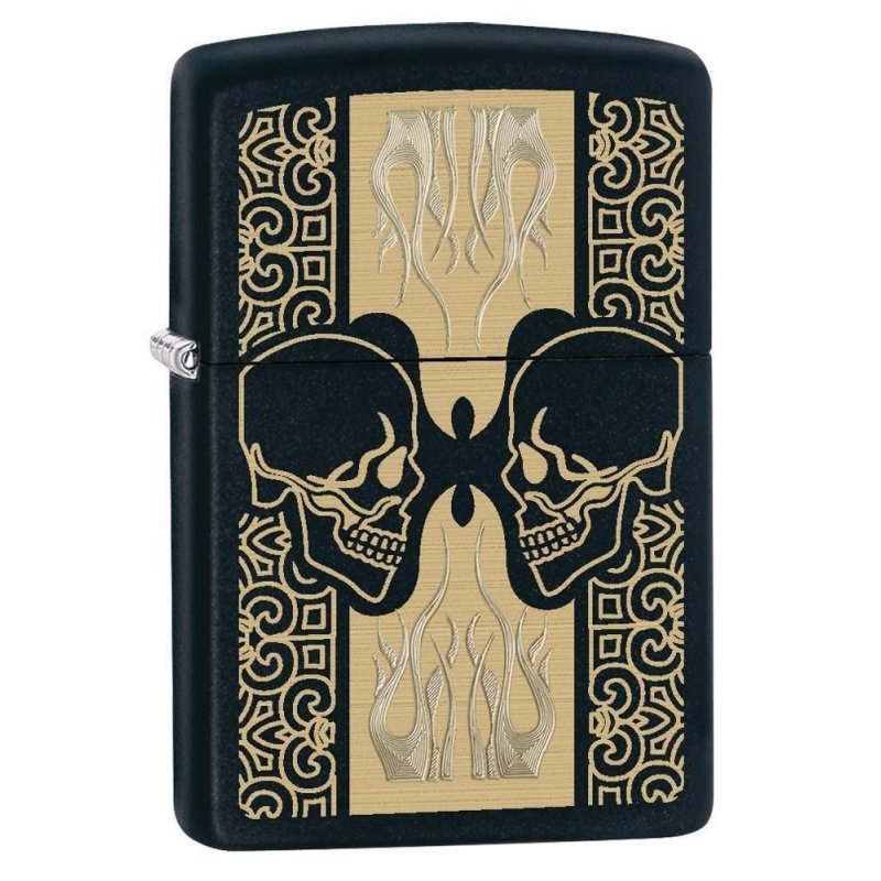 BRICHETA ZIPPO BLACK MATTE SKULLS oferta la brichete marca zippo