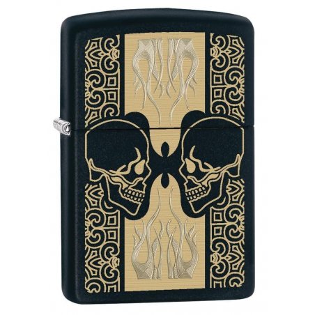 BRICHETA ZIPPO BLACK MATTE SKULLS oferta la brichete marca zippo