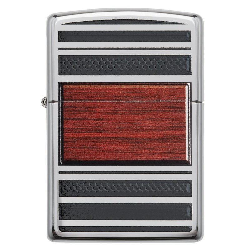 BRICHETA ZIPPO HIGH POLISH CHROME PIPE WOOD DESIGN oferta zippo