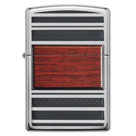 BRICHETA ZIPPO HIGH POLISH CHROME PIPE WOOD DESIGN oferta zippo