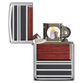 BRICHETA ZIPPO HIGH POLISH CHROME PIPE WOOD DESIGN oferta zippo