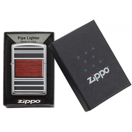 BRICHETA ZIPPO HIGH POLISH CHROME PIPE WOOD DESIGN oferta zippo