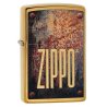 BRICHETA ZIPPO BRUSHED BRASS RUSTY PLATE DESIGN oferta bricheta zippo