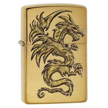 BRICHETA ZIPPO BRUSHED BRASS DRAGON DESIGN oferta bricheta zippo