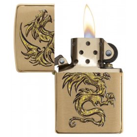 BRICHETA ZIPPO BRUSHED BRASS DRAGON DESIGN oferta bricheta zippo
