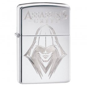 BRICHETA ZIPPO HIGH POLISH CHROME ASSASSIN'S CREED-HOODED FIGURE cadou