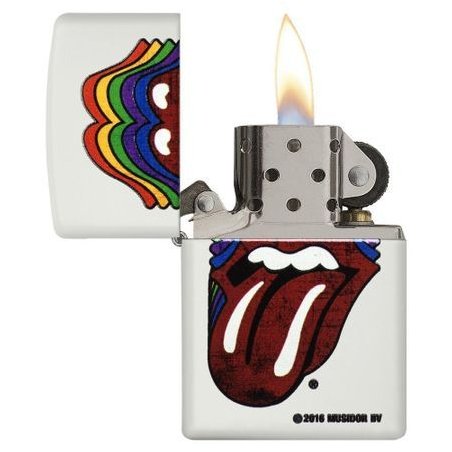 BRICHETA ZIPPO WHITE MATTE COLOR ROLLING STONES rducere marca zippo