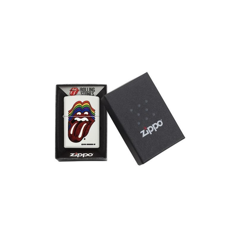 BRICHETA ZIPPO WHITE MATTE COLOR ROLLING STONES rducere marca zippo